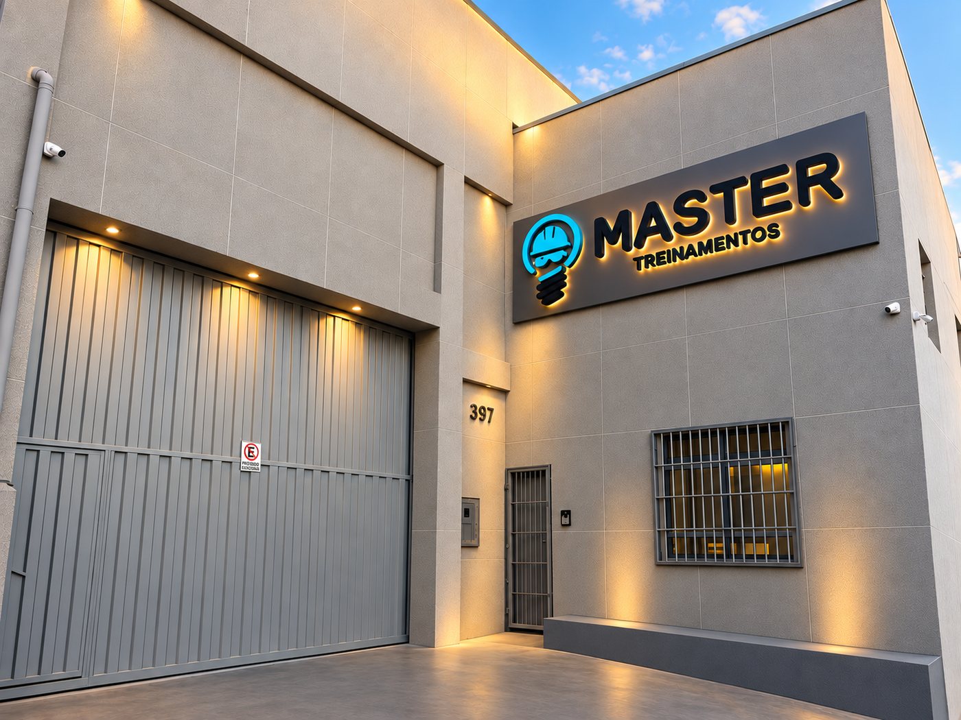 Fachada do Centro de Treinamento Master, em Contagem